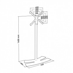 ERARD LUX UP 1400L - Dimensions Support colonne avec socle pour écrans 32" à 55"