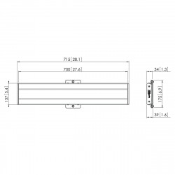 VOGEL'S Support plafond pour écrans 47" à 55" paysage vesa 600x400