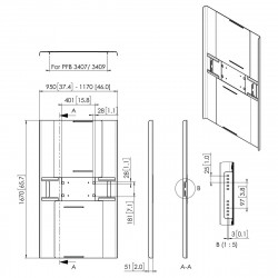 VOGEL'S PFA9162 Capot arrière pour écran portrait 75" à 80"