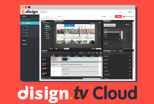 Image capture de l'application de digital signage et d'affichage dynamique DISIGN TV Cloud
