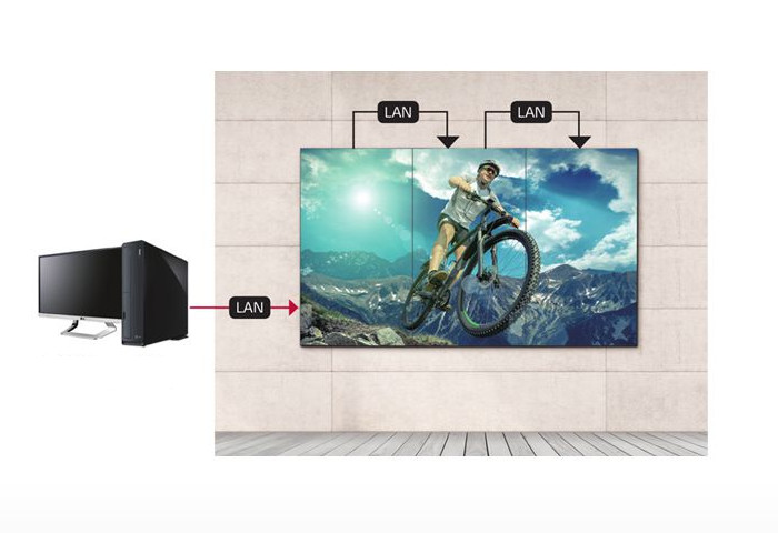 Image description du combiné triple écrans pour murs vidéos et écrans géants LG 65EV5E-3