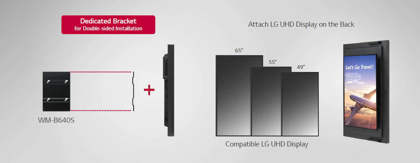 Image description écran vitrine haute luminosité 75" LG 75XS4G d'une luminosite de 4000 CDL