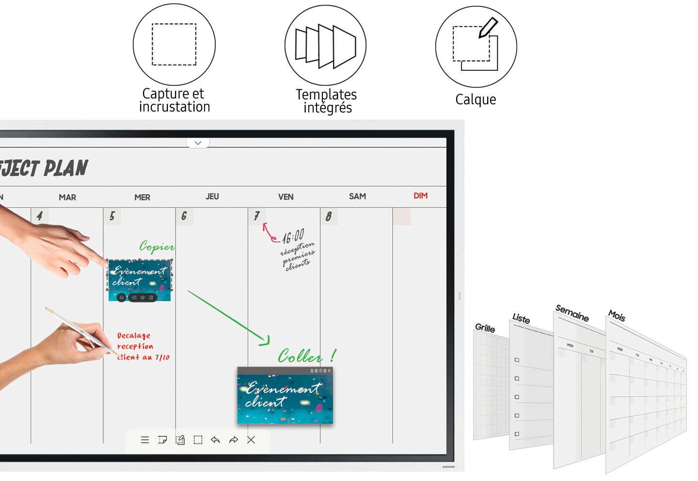 Image description du tableau blanc digital interactif collaboratif SAMSUNG FLIP 65" (WM65R)